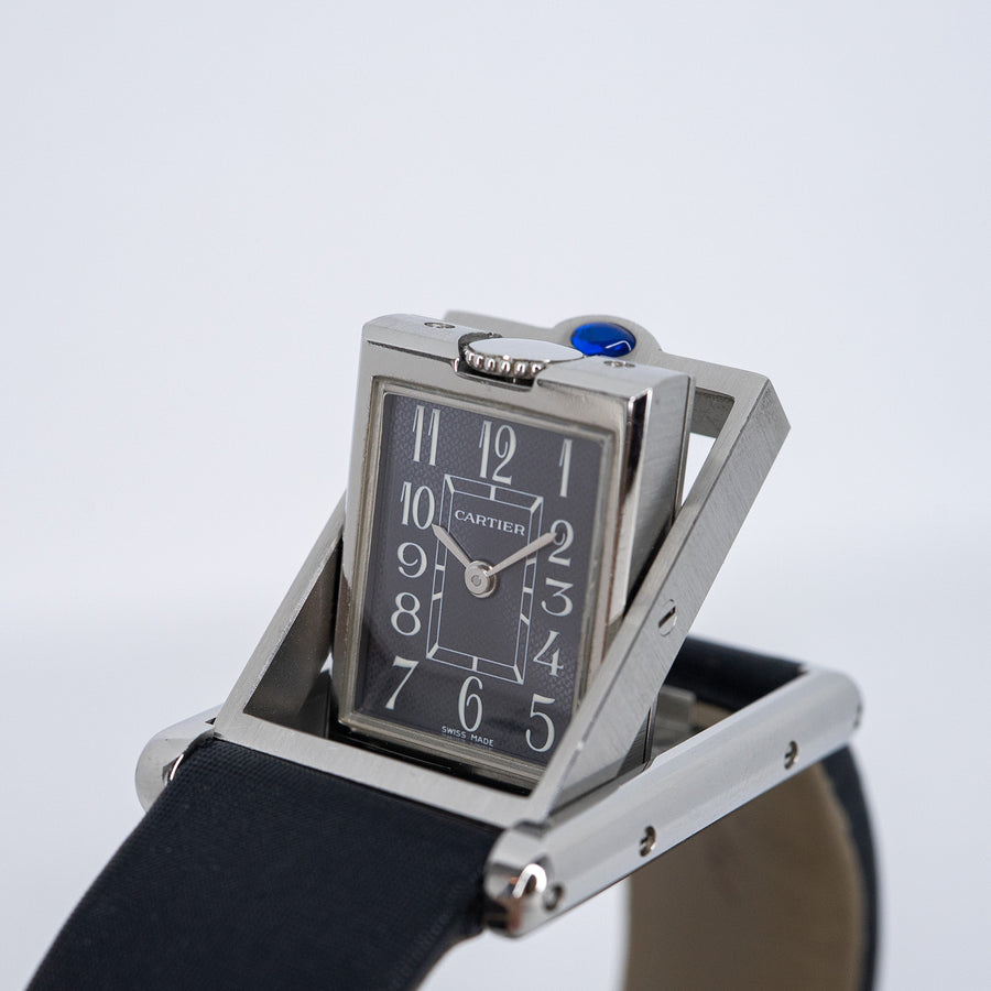 นาฬิกา Cartier Tank Basculante Quartz Movement Ref.2386 Stainless Steel Size 32x22mm.# (Used) #vrca 1013