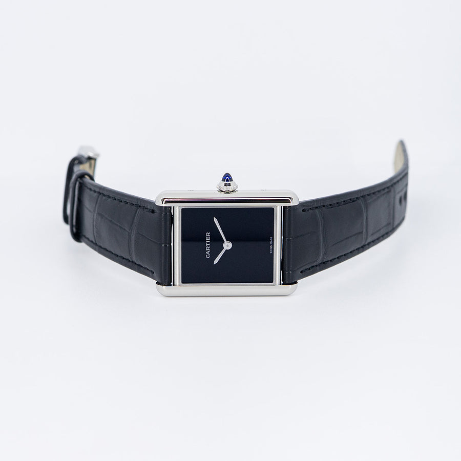 นาฬิกา Cartier Tank Must De Cartier Watch , Large model, high autonomy quartz movement, steel, leather Stainless Steel Size L# (Used) #vrca 1023