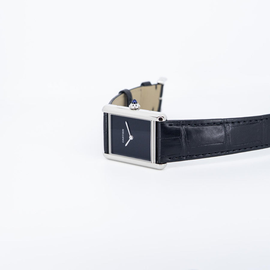 นาฬิกา Cartier Tank Must De Cartier Watch , Large model, high autonomy quartz movement, steel, leather Stainless Steel Size L# (Used) #vrca 1023