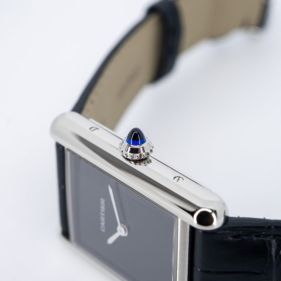 นาฬิกา Cartier Tank Must De Cartier Watch , Large model, high autonomy quartz movement, steel, leather Stainless Steel Size L# (Used) #vrca 1023