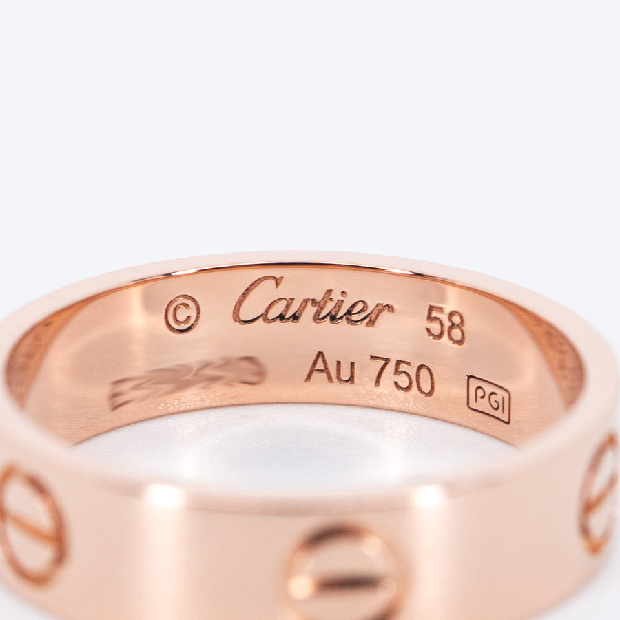 แหวน Cartier Love ring, classic model 18K Rose Gold Size 58# (Used) #vrca 1016