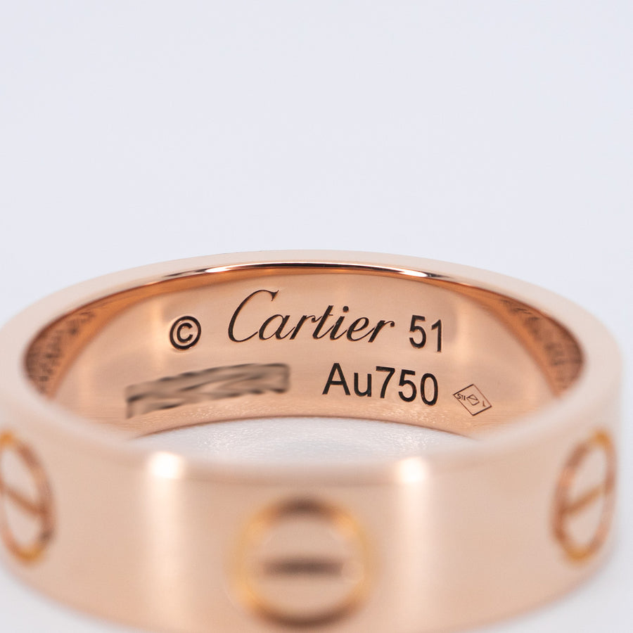 แหวน Cartier Love ring, classic model 18K Rose Gold Size 51# (Used) #vrcar 7583