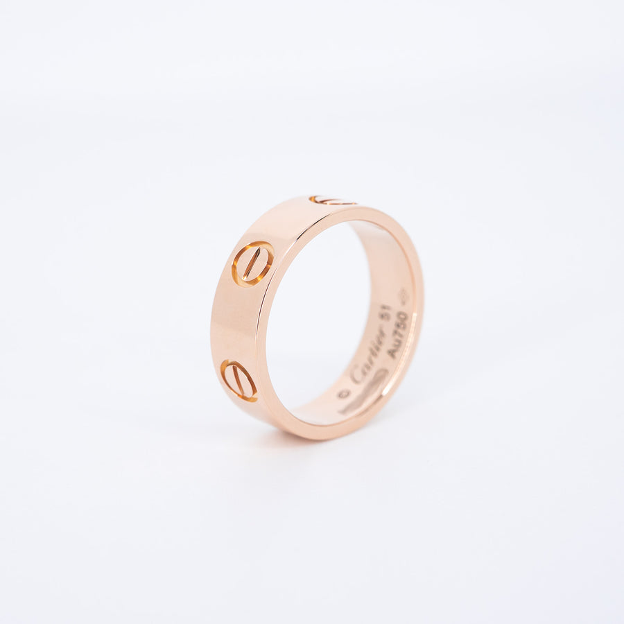 แหวน Cartier Love ring, classic model 18K Rose Gold Size 51# (Used) #vrcar 7583