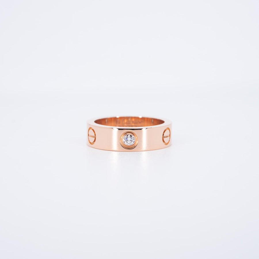 แหวน Cartier Love 3Diamonds Ring 18K Rose Gold Size 53# (Used) #vrca 1011