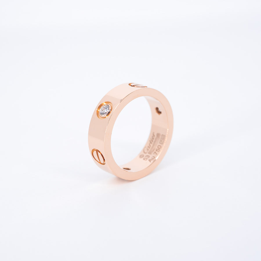 แหวน Cartier Love 3Diamonds Ring 18K Rose Gold Size 53# (Used) #vrca 1011