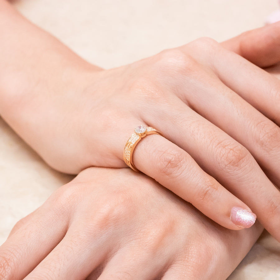 แหวน Cartier Love solitaire Ring 0.30ct D IF, brilliant-cut diamond, paved 18K Rose Gold Size 46# (Used) #vrcaHIT 1012