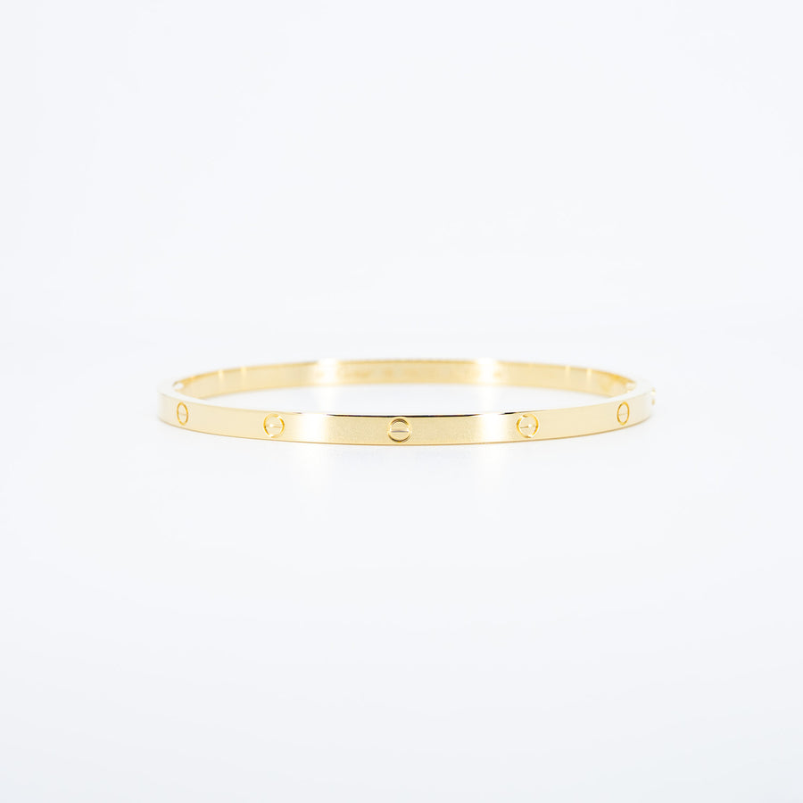 กำไลข้อมือ Cartier Love Bracelet, small model 18K Yellow Gold Size 18# (Used) #vrcab 7590