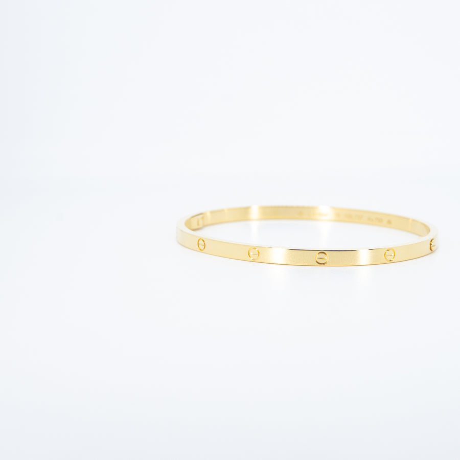 กำไลข้อมือ Cartier Love Bracelet, small model 18K Yellow Gold Size 18# (Used) #vrcab 7590