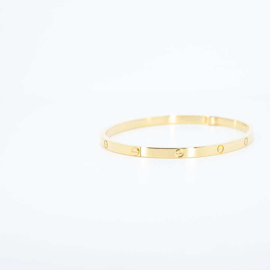 กำไลข้อมือ Cartier Love Bracelet, small model 18K Yellow Gold Size 18# (Used) #vrcab 7590