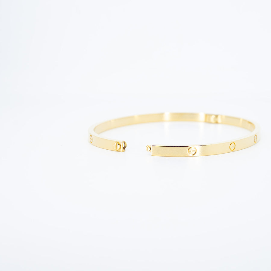 กำไลข้อมือ Cartier Love Bracelet, small model 18K Yellow Gold Size 18# (Used) #vrcab 7590