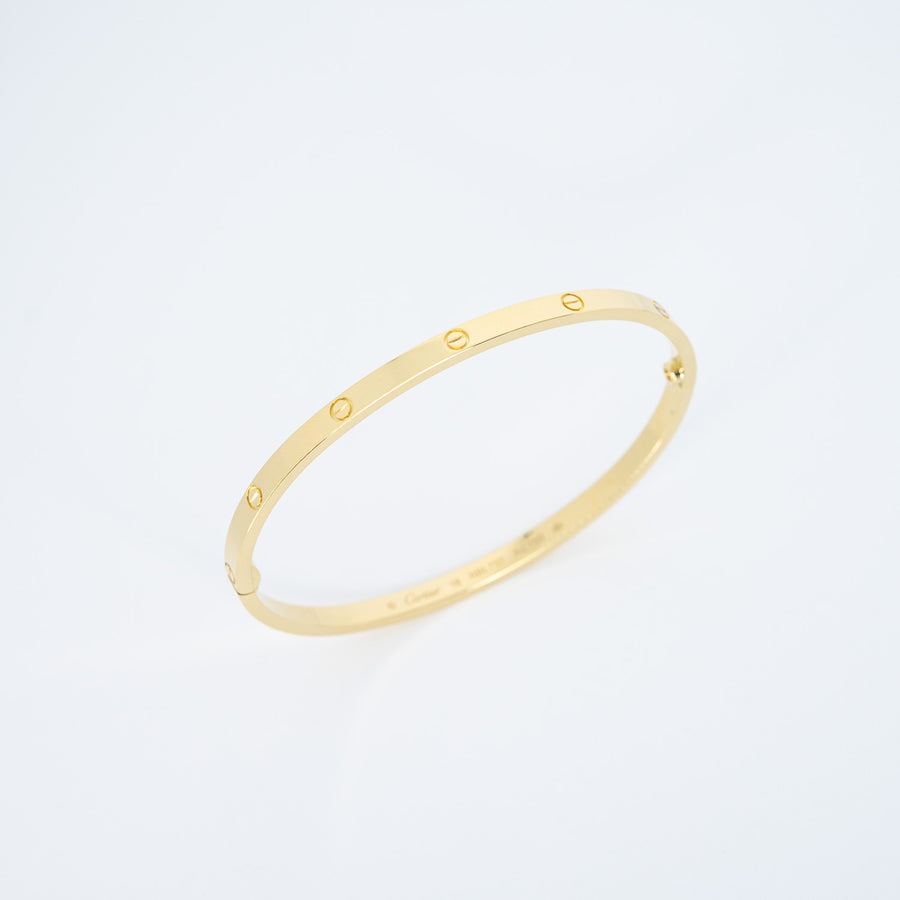 กำไลข้อมือ Cartier Love Bracelet, small model 18K Yellow Gold Size 18# (Used) #vrcab 7590