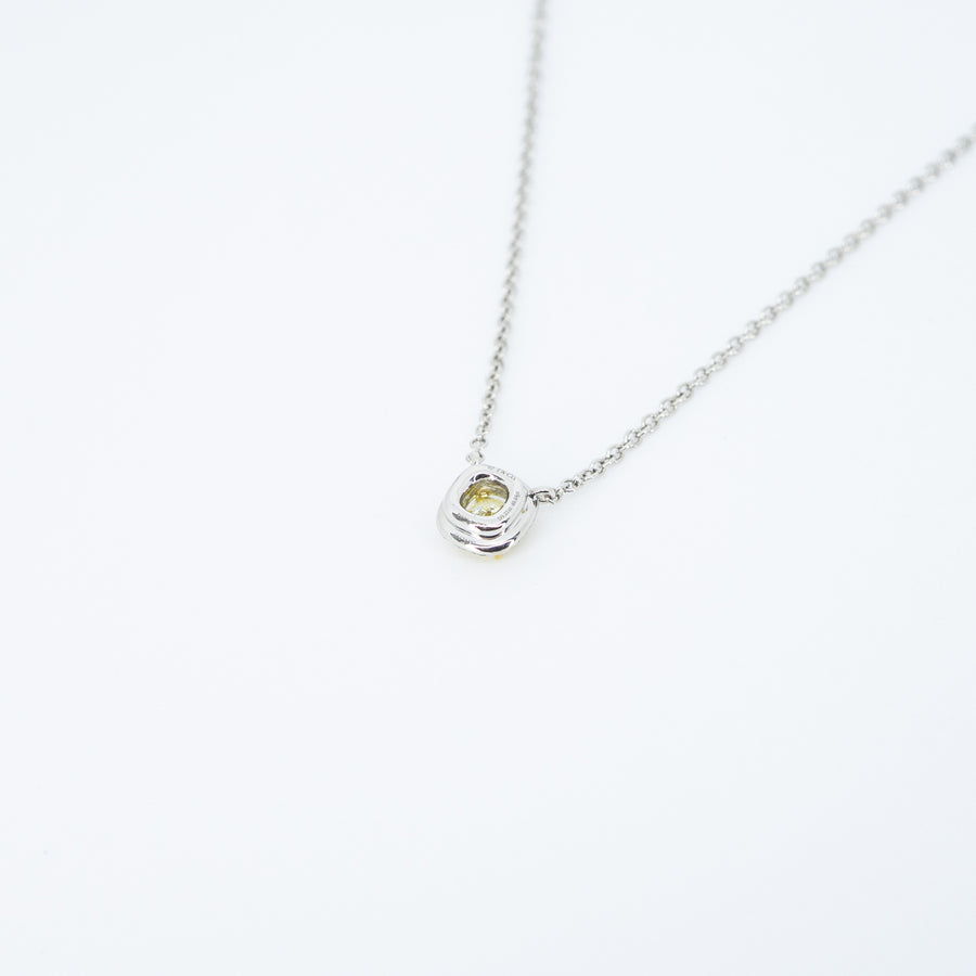 สร้อยและจี้ Tiffany & Co. Tiffany Soleste Cushion-cut Yellow Diamond Pandent and Necklace in Platinum 0.21ct FY VVS1 Platinum950 Size 39cm.# (Used) #vrtinlimtHIT 7606
