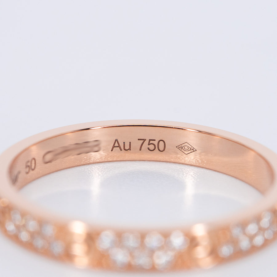แหวน Cartier Love ring, mini model, paved 18K Rose Gold Size 50# (Used) #vrcarimtHIT 7602