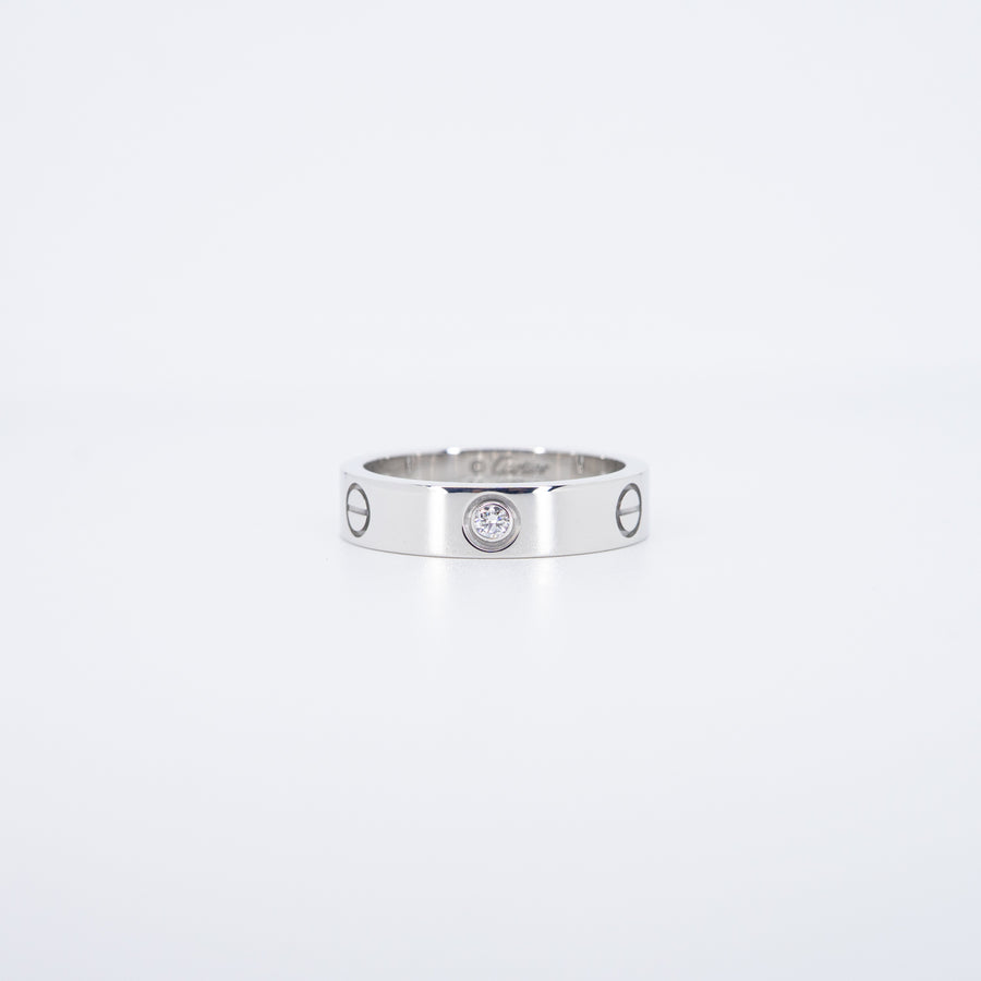 แหวน Cartier Love 3Diamonds Ring 18K White Gold Size 64# (Used) #vrcarimt 7603