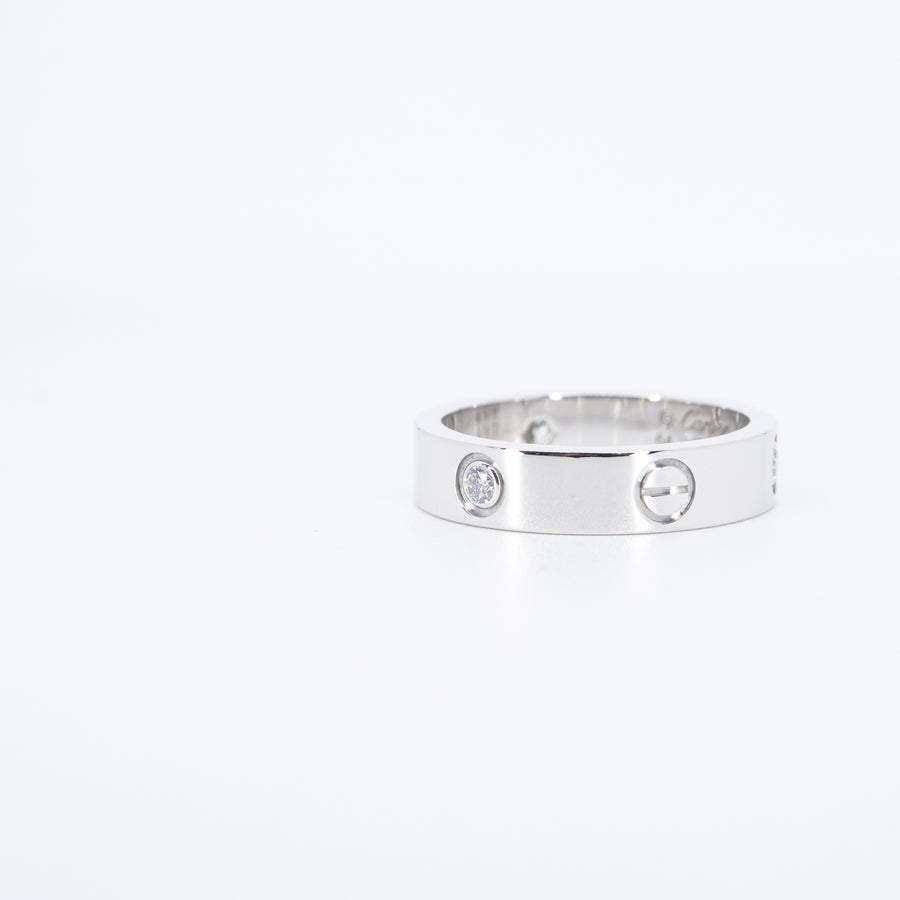 แหวน Cartier Love 3Diamonds Ring 18K White Gold Size 64# (Used) #vrcarimt 7603