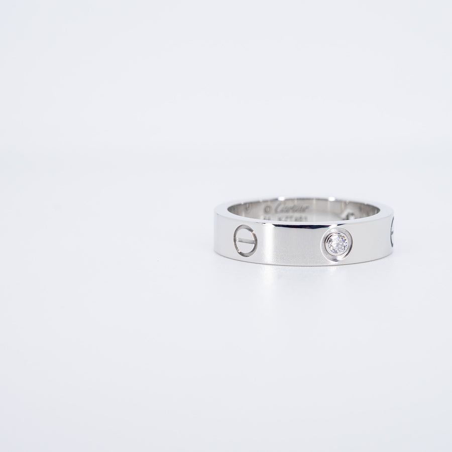 แหวน Cartier Love 3Diamonds Ring 18K White Gold Size 64# (Used) #vrcarimt 7603