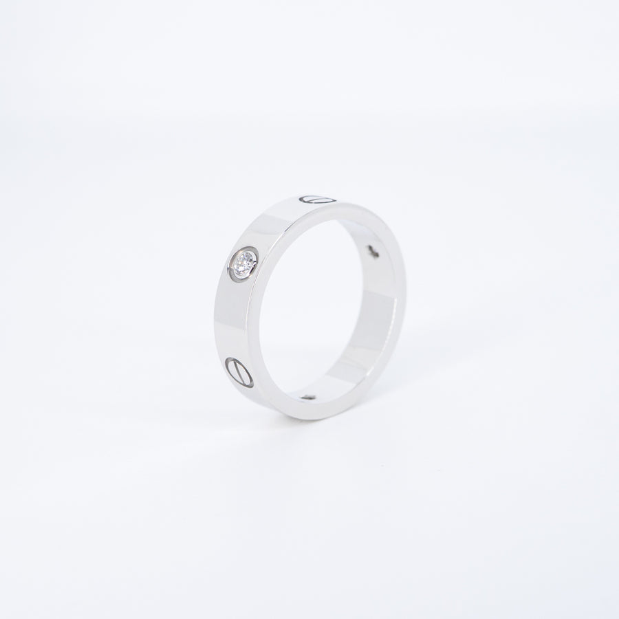 แหวน Cartier Love 3Diamonds Ring 18K White Gold Size 64# (Used) #vrcarimt 7603