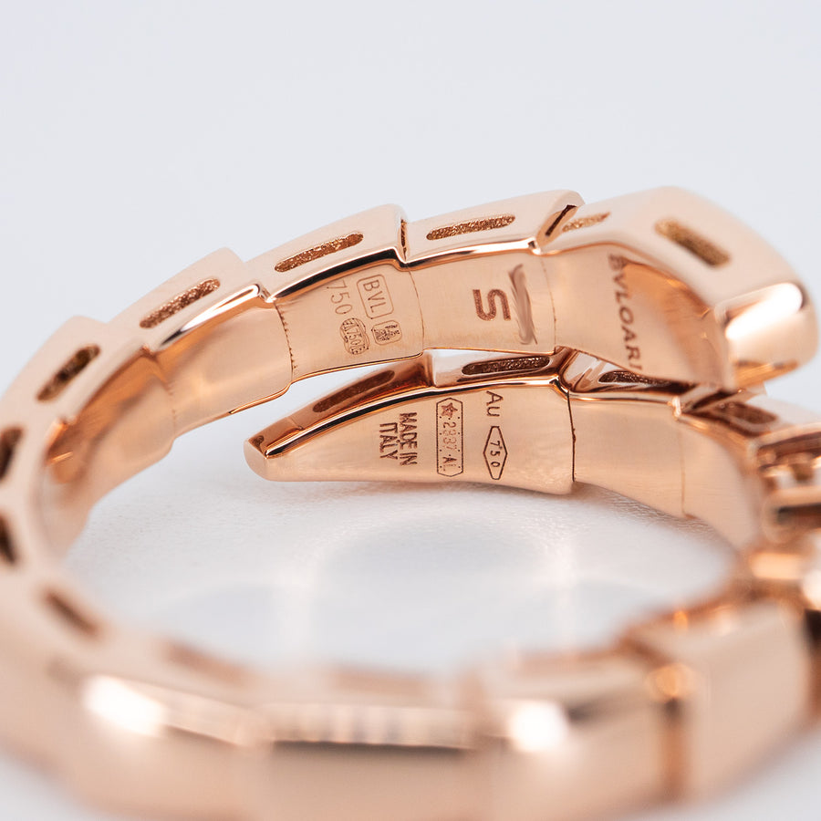 แหวน Bvlgari Serpenti Viper Ring 18K Rose Gold Size S(48/49/50)# (Used) #vrbvr 7608