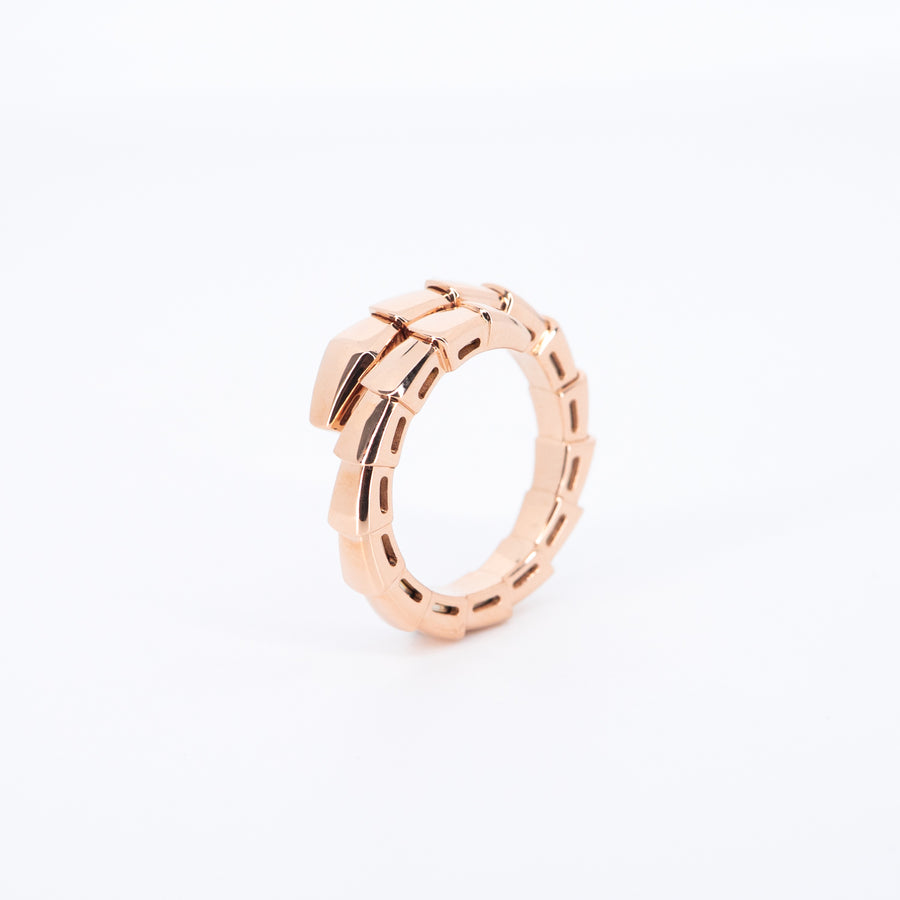 แหวน Bvlgari Serpenti Viper Ring 18K Rose Gold Size S(48/49/50)# (Used) #vrbvr 7608