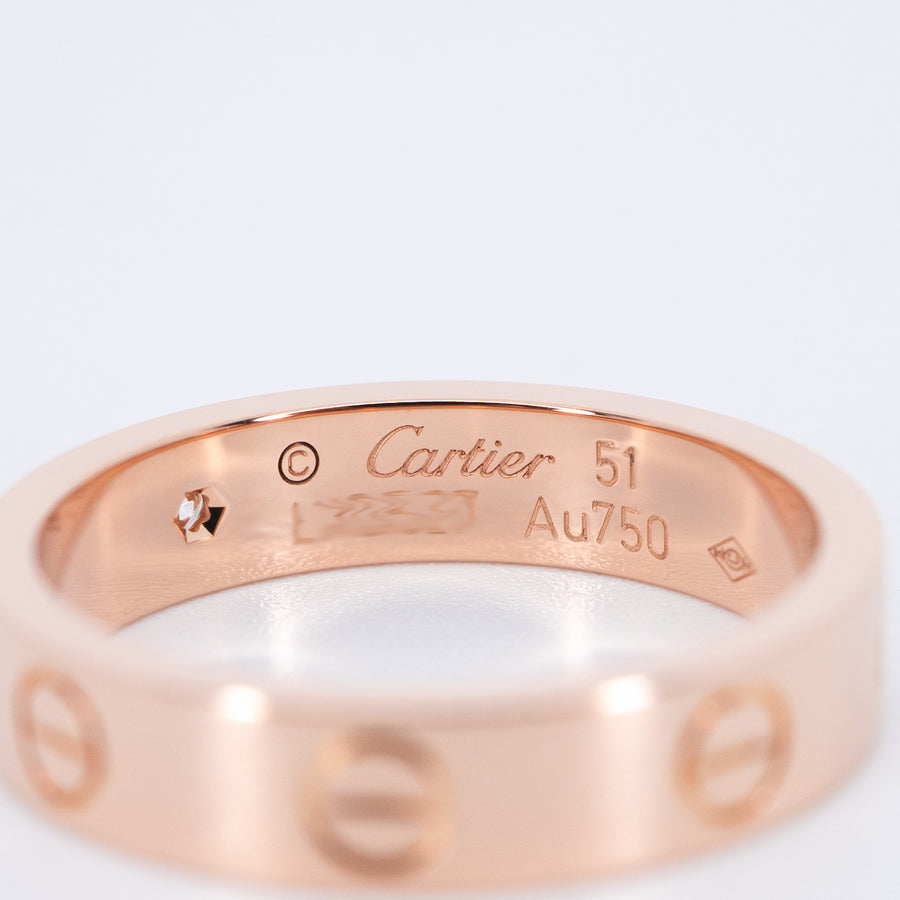 แหวน Cartier Love Ring, small model 1 diamond 18K Rose Gold Size 51# (Used) #vrcarimt 7595