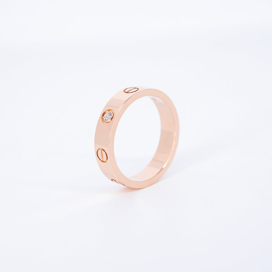 แหวน Cartier Love Ring, small model 1 diamond 18K Rose Gold Size 51# (Used) #vrcarimt 7595