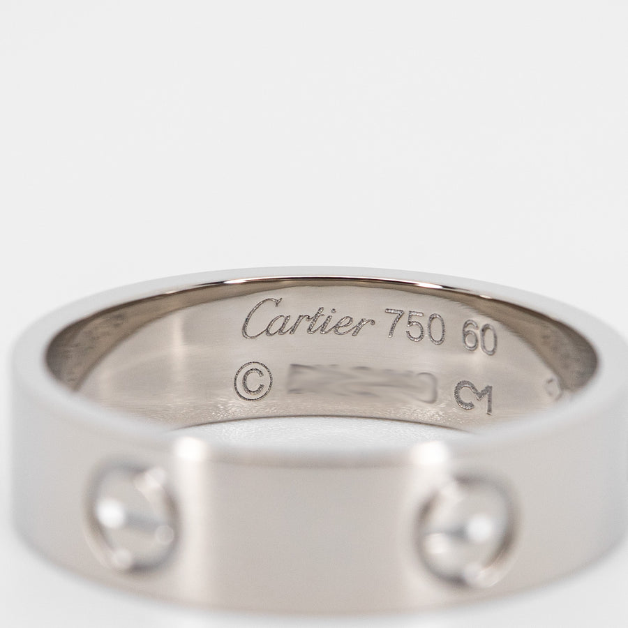 **Hold K.B’J**แหวน Cartier Love Ring, classic model 18K White Gold Size 60# (Used) #vrca 1030
