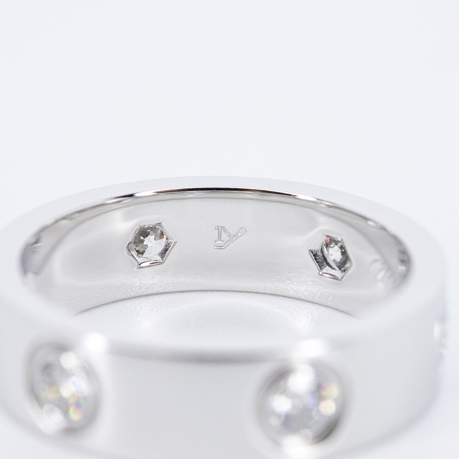 แหวน Cartier Love ring, classic model 6 diamonds 18K White Gold Size 52# (Used) #vrcarimt 7592