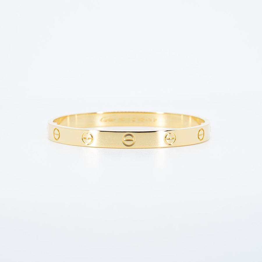 กำไลข้อมือ Cartier Love Bracelet 18K Yellow Gold Size 17# (Used) #vrca 1029