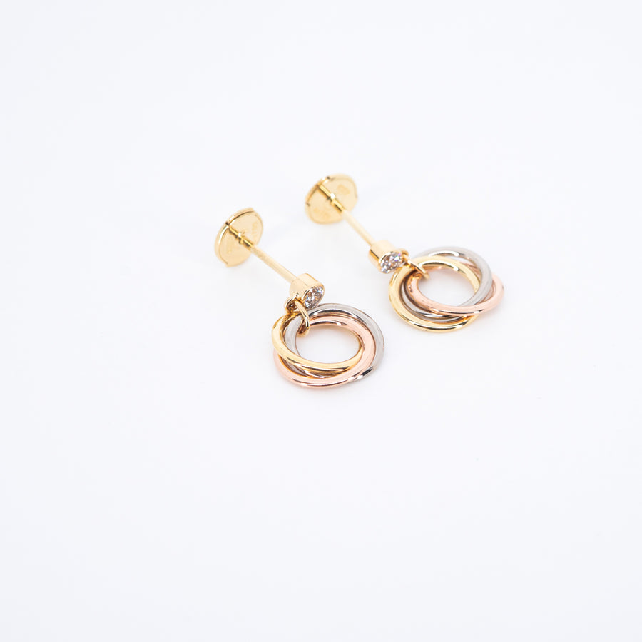 **Hold k.DKH**ต่างหู Cartier Trinity earrings, diamonds 3Colors (Used) #vrcae 7588