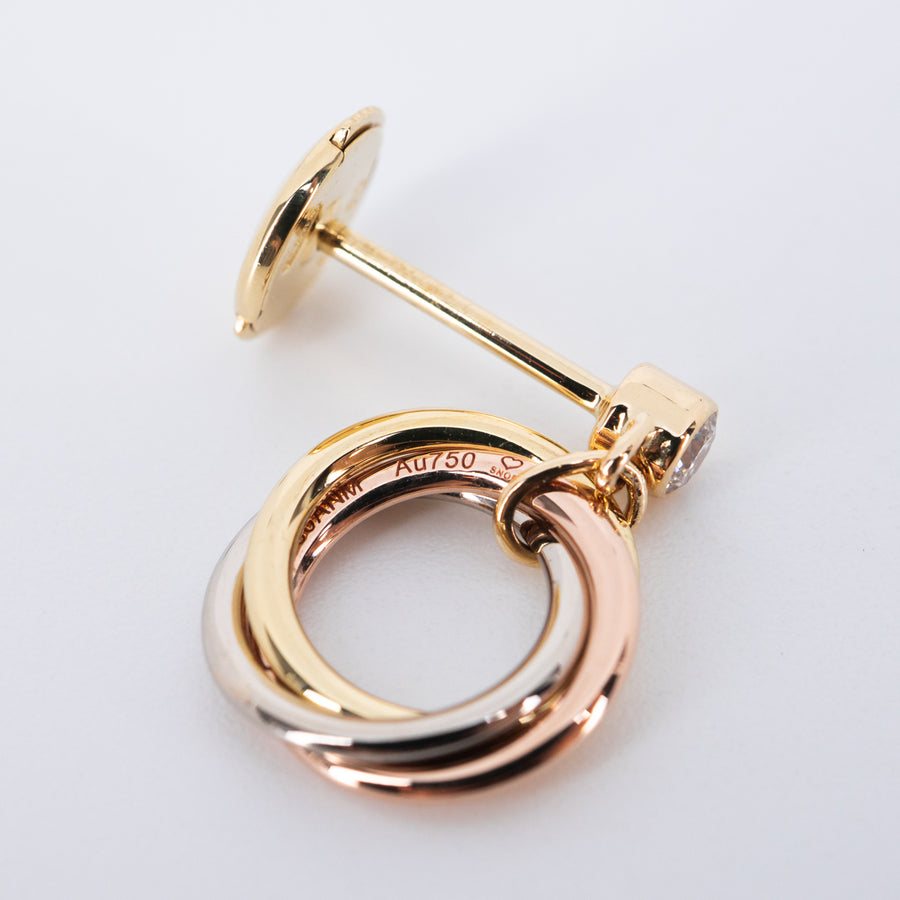 **Hold k.DKH**ต่างหู Cartier Trinity earrings, diamonds 3Colors (Used) #vrcae 7588
