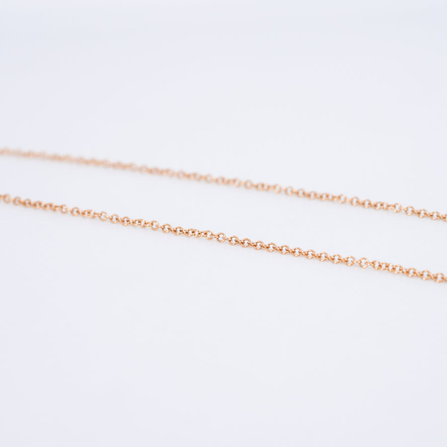 สร้อยและจี้ Tiffany & Co. Tiffany T Smile Pendant with Diamonds, Small 18K Rose Gold Size 40cm.# (Used) #vrtinlimt 7586