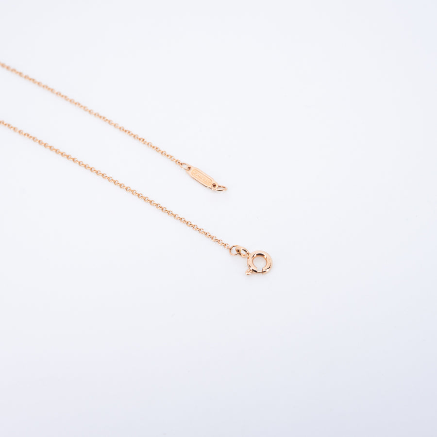 สร้อยและจี้ Tiffany & Co. Tiffany T Smile Pendant with Diamonds, Small 18K Rose Gold Size 40cm.# (Used) #vrtinlimt 7586