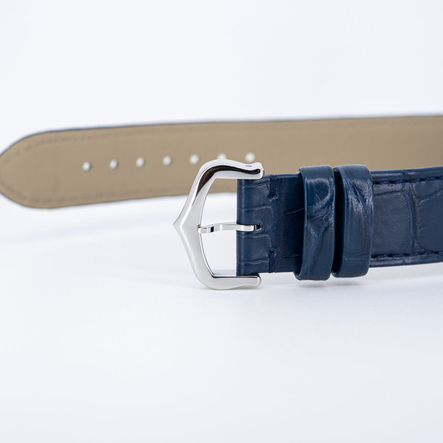 นาฬิกา Cartier Tank Must de Cartier, Large Model, Blue lacquer-effect dial, High autonomy Quartz Movoment, Steel , Leather Size L# (Used) #vrcaw 7625