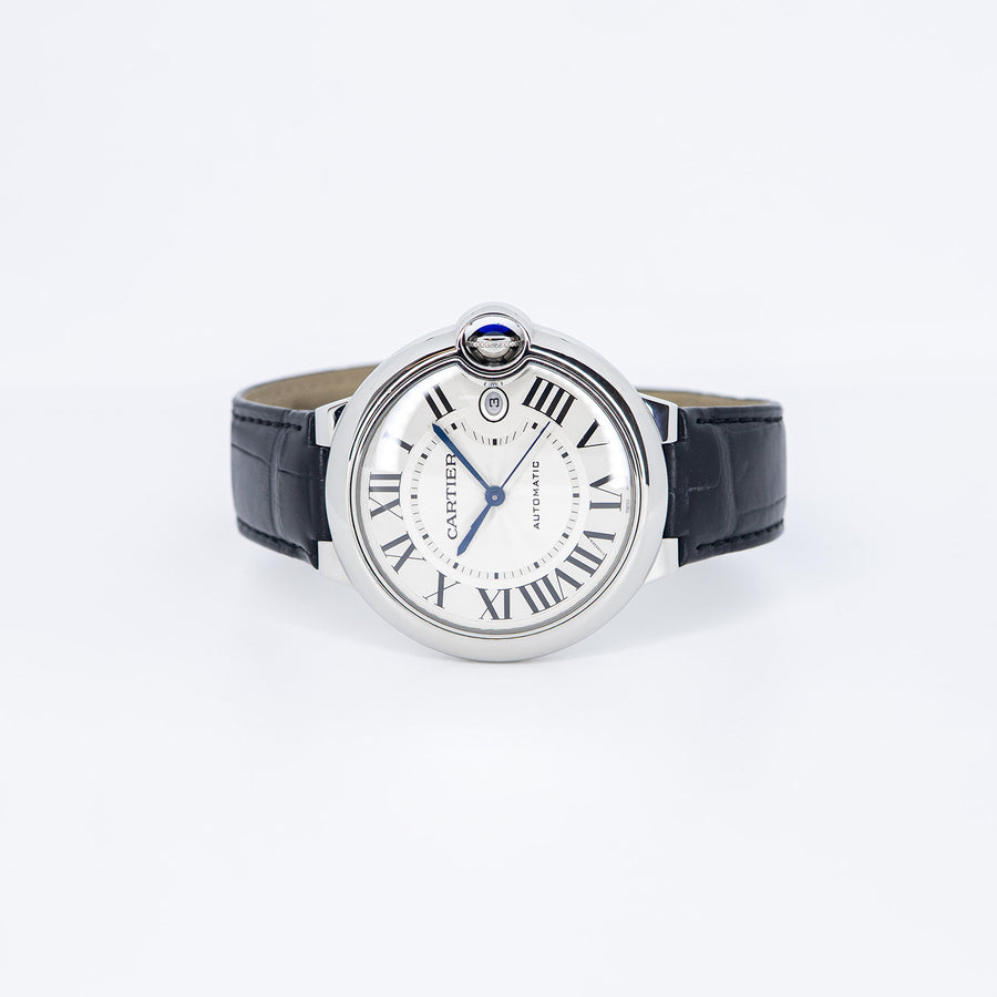 นาฬิกา Cartier Ballon Bleu de Cartier watch, 40mm., automatic movement, steel, leather Size 40mm.# (Used) #vrca 1025