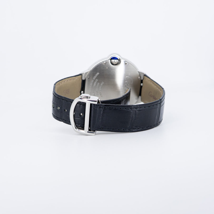 นาฬิกา Cartier Ballon Bleu de Cartier watch, 40mm., automatic movement, steel, leather Size 40mm.# (Used) #vrca 1025