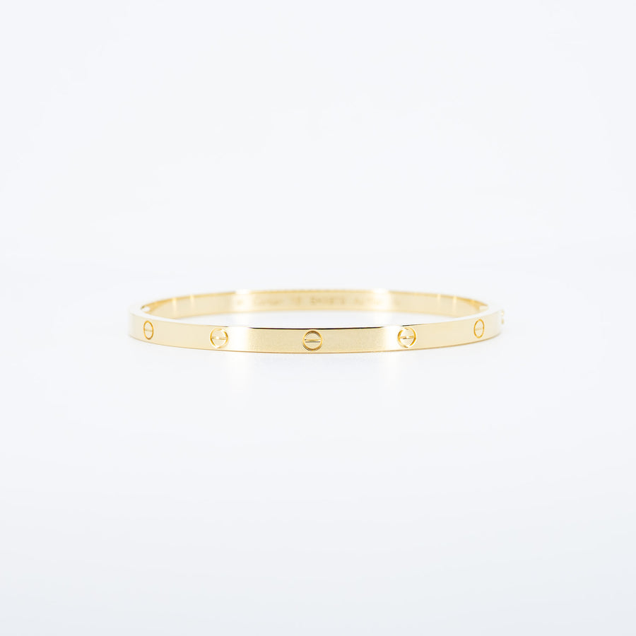 กำไลข้อมือ Cartier Love Bracelet, Small Model 18K Yellow Gold Size 16# (Used) #vrcab 7609