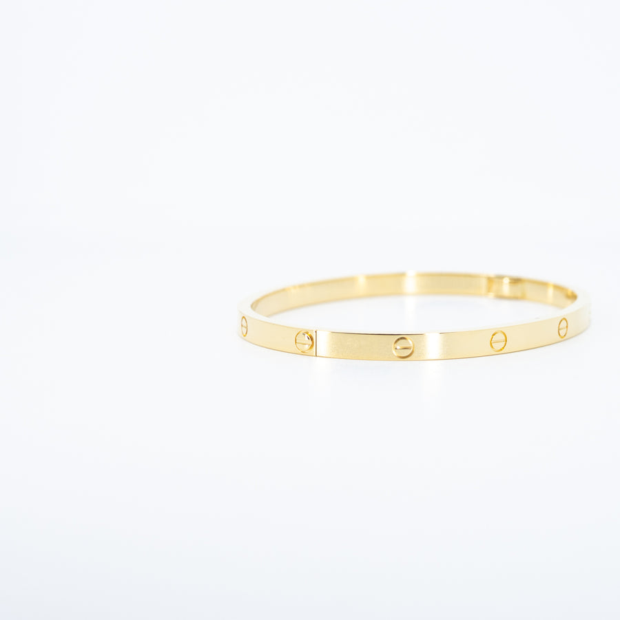 กำไลข้อมือ Cartier Love Bracelet, Small Model 18K Yellow Gold Size 16# (Used) #vrcab 7609