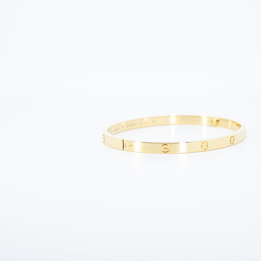 กำไลข้อมือ Cartier Love Bracelet, Small Model 18K Yellow Gold Size 16# (Used) #vrcab 7609