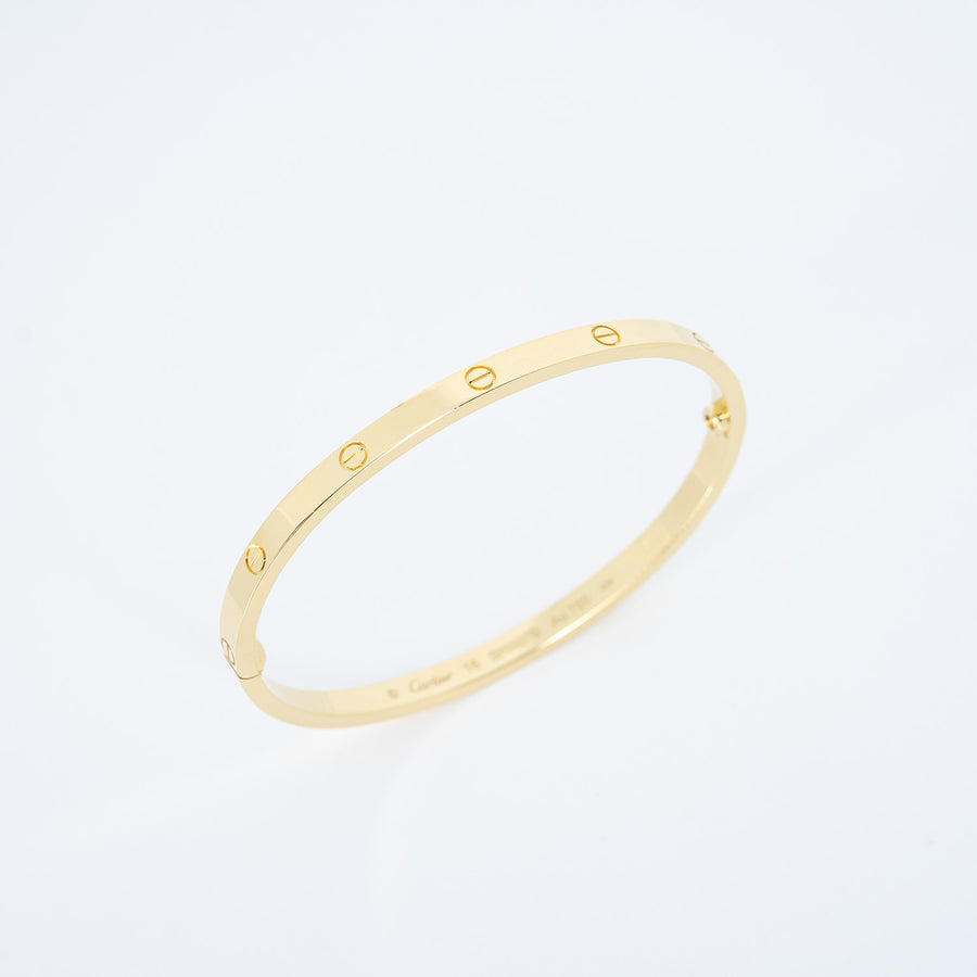 กำไลข้อมือ Cartier Love Bracelet, Small Model 18K Yellow Gold Size 16# (Used) #vrcab 7609