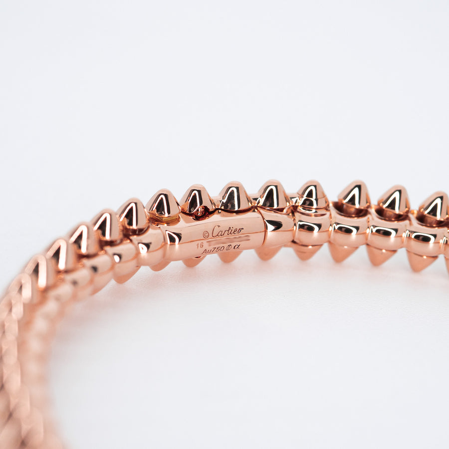 **Hold k.DA**กำไลข้อมือ Cartier Clash de Cartier bracelet, small model 18K Rose Gold Size 16# (Used) #vrca 1039