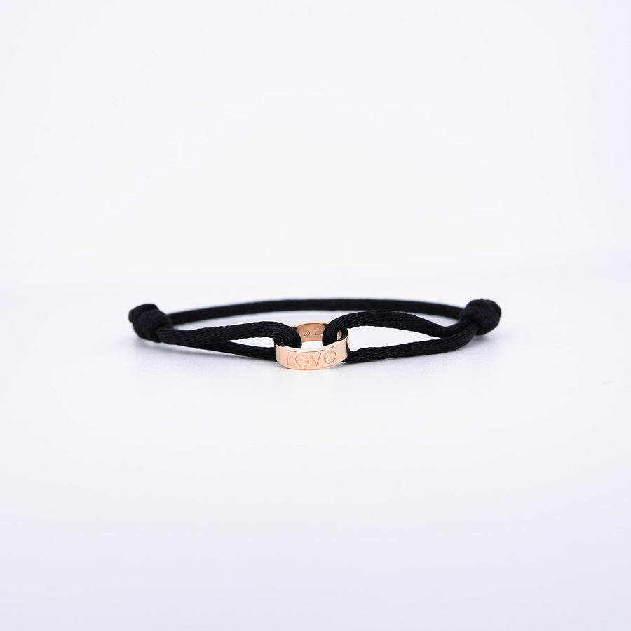 กำไลข้อมือ Cartier Love Charity Cord Bracelet 18K Rose Gold (Used) #vrcab 7598
