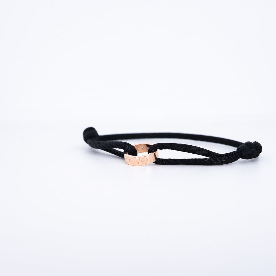 กำไลข้อมือ Cartier Love Charity Cord Bracelet 18K Rose Gold (Used) #vrcab 7598