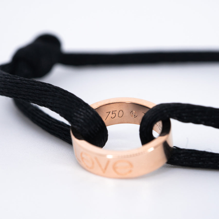 กำไลข้อมือ Cartier Love Charity Cord Bracelet 18K Rose Gold (Used) #vrcab 7598