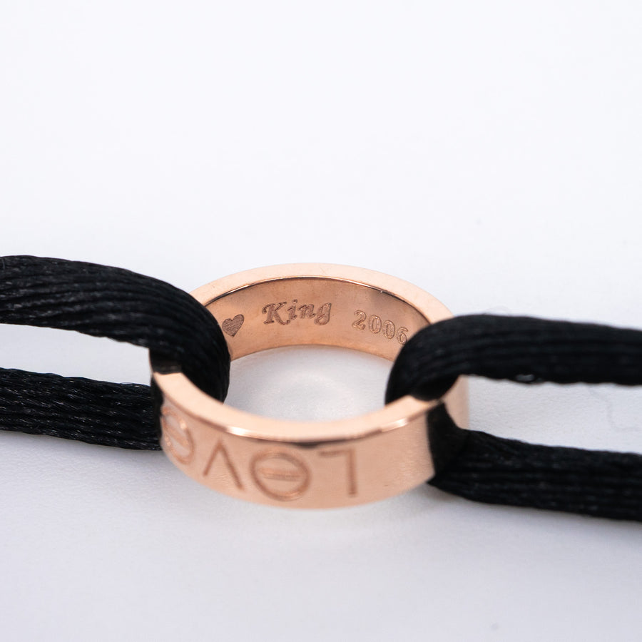 กำไลข้อมือ Cartier Love Charity Cord Bracelet 18K Rose Gold (Used) #vrcab 7598