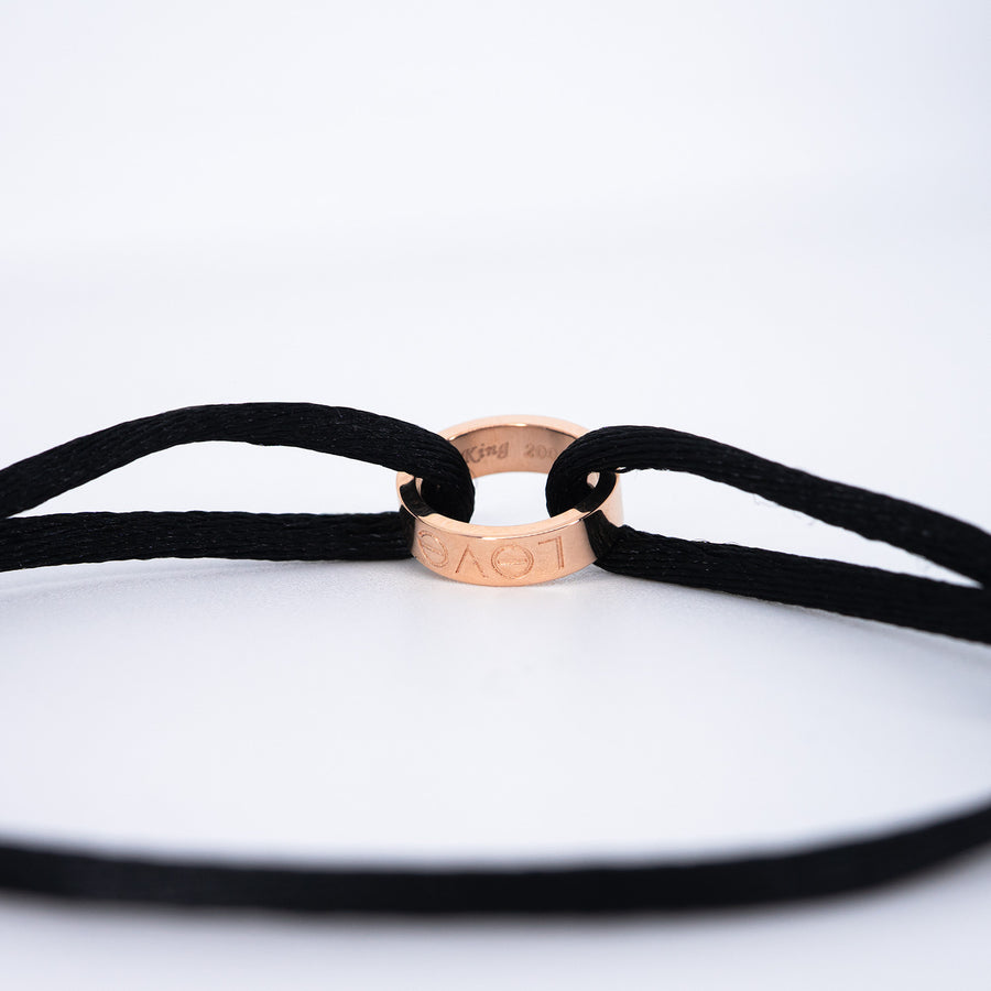 กำไลข้อมือ Cartier Love Charity Cord Bracelet 18K Rose Gold (Used) #vrcab 7598