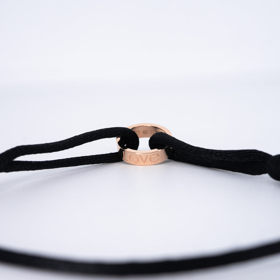 กำไลข้อมือ Cartier Love Charity Cord Bracelet 18K Rose Gold (Used) #vrcab 7597