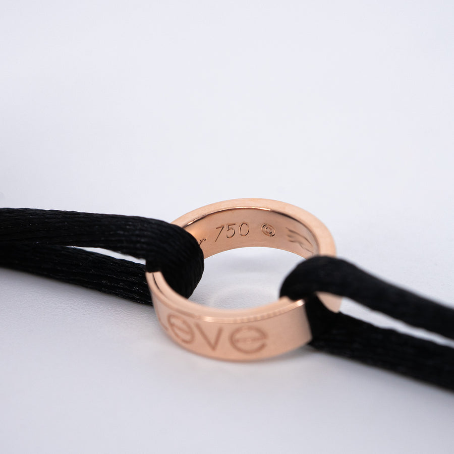 กำไลข้อมือ Cartier Love Charity Cord Bracelet 18K Rose Gold (Used) #vrcab 7597
