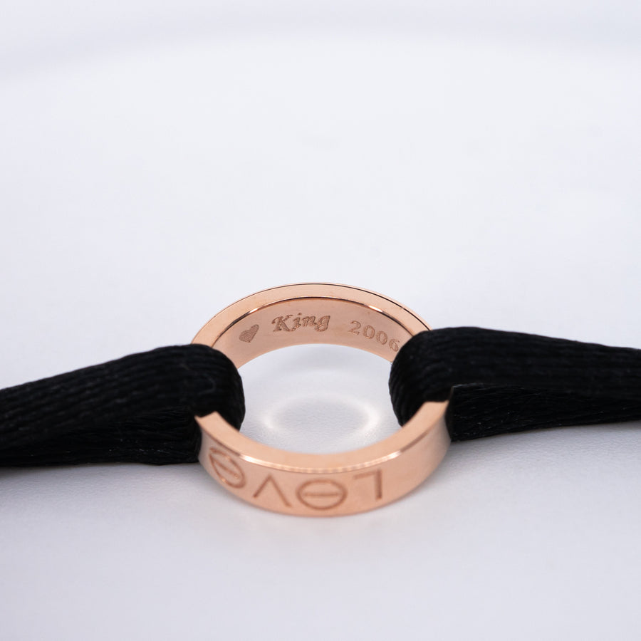 กำไลข้อมือ Cartier Love Charity Cord Bracelet 18K Rose Gold (Used) #vrcab 7597