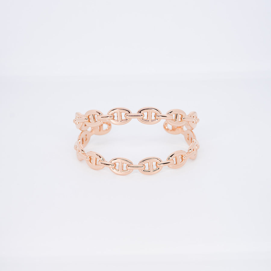กำไลข้อมือ Hermes Chaine d'ancre Enchainee double bracelet 18K Rose Gold Size SH(15cm.)# (Used) #vrhebimt 7616