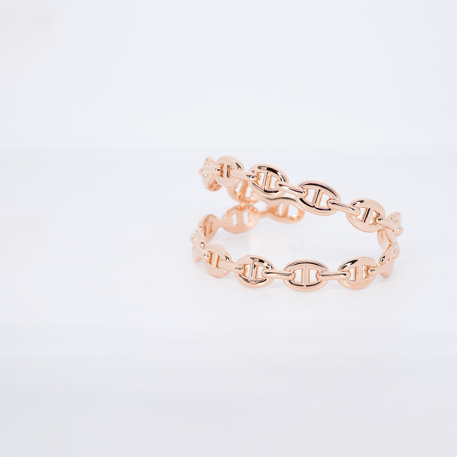 กำไลข้อมือ Hermes Chaine d'ancre Enchainee double bracelet 18K Rose Gold Size SH(15cm.)# (Used) #vrhebimt 7616